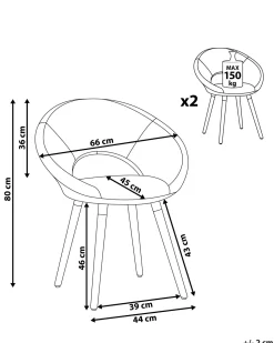 Beliani Tuoli Kangas Ruskeanharmaa 2 Kpl Roslyn Store