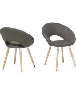 Beliani Tuoli Kangas Ruskeanharmaa 2 Kpl Roslyn Store