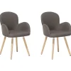 Beliani Tuoli Kangas Ruskeanharmaa 2 Kpl Brookville Cheap
