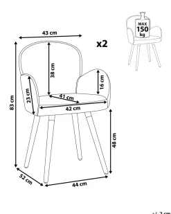 Beliani Tuoli Kangas Ruskeanharmaa 2 Kpl Brookville Cheap