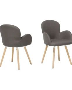 Beliani Tuoli Kangas Ruskeanharmaa 2 Kpl Brookville Cheap