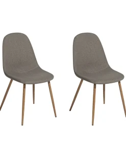 Beliani Tuoli Kangas Ruskeanharmaa 2 Kpl Bruce Discount