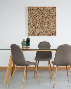 Beliani Tuoli Kangas Ruskeanharmaa 2 Kpl Bruce Discount