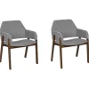 Beliani Tuoli Kangas Tumma Puu/Harmaa 2 Kpl Albion Best Sale