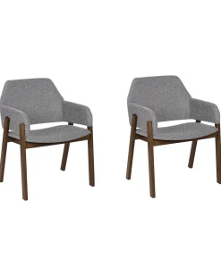 Beliani Tuoli Kangas Tumma Puu/Harmaa 2 Kpl Albion Best Sale