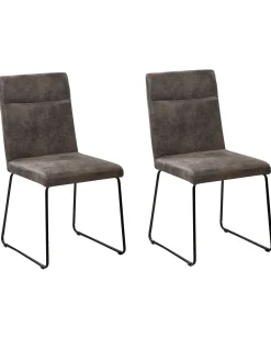 Beliani Tuoli Kangas Tummanharmaa 2 Kpl Nevada New