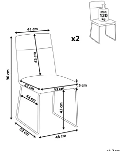 Beliani Tuoli Kangas Tummanharmaa 2 Kpl Nevada New