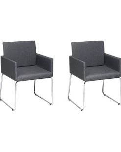 Beliani Tuoli Kangas Tummanharmaa 2 Kpl Gomez Cheap