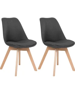 Beliani Tuoli Kangas Tummanharmaa 2 Kpl Dakota Ii Hot