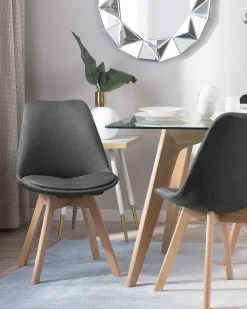 Beliani Tuoli Kangas Tummanharmaa 2 Kpl Dakota Ii Hot