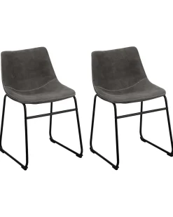 Beliani Tuoli Kangas Tummanharmaa 2 Kpl Batavia Hot