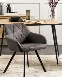 Beliani Tuoli Kangas Tummanharmaa 2 Kpl Monee Online