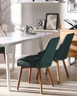 Beliani Tuoli Kangas Tummanvihrea 2 Kpl Melfort Outlet