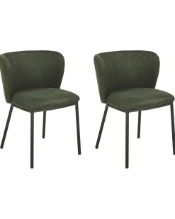 Beliani Tuoli Kangas Tummanvihrea 2 Kpl Mina Online