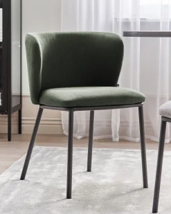 Beliani Tuoli Kangas Tummanvihrea 2 Kpl Mina Online