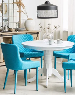 Beliani Tuoli Kangas Turkoosi 2 Kpl Solano Discount