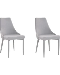 Beliani Tuoli Kangas Vaaleanharmaa 2 Kpl Camino New
