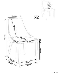 Beliani Tuoli Kangas Vaaleanharmaa 2 Kpl Camino New