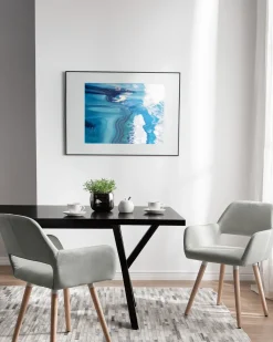 Beliani Tuoli Kangas Vaaleanharmaa 2 Kpl Chicago Online