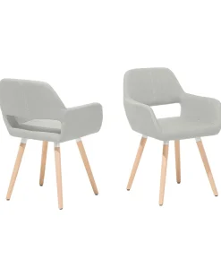 Beliani Tuoli Kangas Vaaleanharmaa 2 Kpl Chicago Online