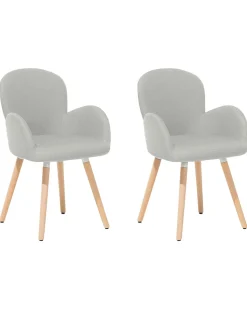 Beliani Tuoli Kangas Vaaleanharmaa 2 Kpl Brookville Best Sale