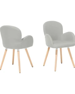 Beliani Tuoli Kangas Vaaleanharmaa 2 Kpl Brookville Best Sale