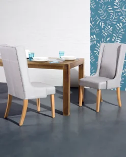 Beliani Tuoli Kangas Vaaleanharmaa 2 Kpl Chambers Discount