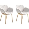 Beliani Tuoli Kangas Vaaleanharmaa 2 Kpl Alice Shop