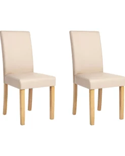 Beliani Tuoli Keinonahka Beige 2 Kpl Broadway Sale