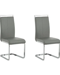 Beliani Tuoli Keinonahka Harmaa 2 Kpl Greedin Flash Sale