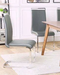 Beliani Tuoli Keinonahka Harmaa 2 Kpl Greedin Flash Sale