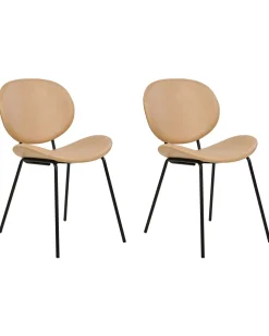 Beliani Tuoli Keinonahka Hiekanruskea 2 Kpl Luana Discount