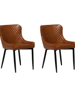 Beliani Tuoli Keinonahka Kullanruskea 2 Kpl Solano Shop