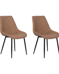 Beliani Tuoli Keinonahka Kullanruskea 2 Kpl Maribel Clearance