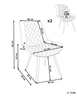 Beliani Tuoli Keinonahka Kullanruskea 2 Kpl Maribel Clearance