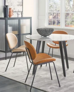 Beliani Tuoli Keinonahka Kullanruskea 2 Kpl Luana Store