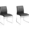 Beliani Tuoli Keinonahka Musta 2 Kpl Kiron Best