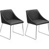Beliani Tuoli Keinonahka Musta 2 Kpl Arcata Cheap