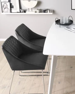 Beliani Tuoli Keinonahka Musta 2 Kpl Arcata Cheap