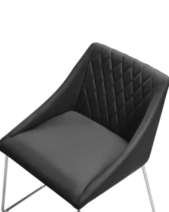 Beliani Tuoli Keinonahka Musta 2 Kpl Arcata Cheap