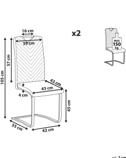 Beliani Tuoli Keinonahka Musta 2 Kpl Picknes New