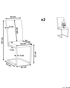 Beliani Tuoli Keinonahka Musta 2 Kpl Rovard Best