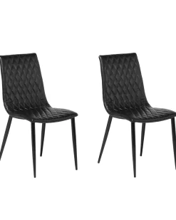Beliani Tuoli Keinonahka Musta 2 Kpl Montana Outlet
