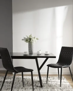 Beliani Tuoli Keinonahka Musta 2 Kpl Montana Outlet