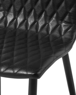 Beliani Tuoli Keinonahka Musta 2 Kpl Montana Outlet