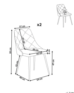 Beliani Tuoli Keinonahka Musta 2 Kpl Valerie Best
