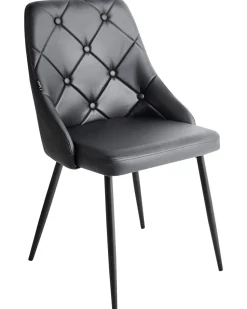 Beliani Tuoli Keinonahka Musta 2 Kpl Valerie Best