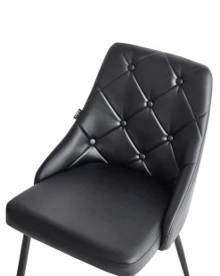 Beliani Tuoli Keinonahka Musta 2 Kpl Valerie Best