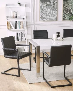 Beliani Tuoli Keinonahka Musta 2 Kpl Buford Discount