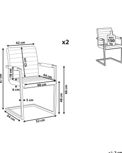 Beliani Tuoli Keinonahka Musta 2 Kpl Buford Discount